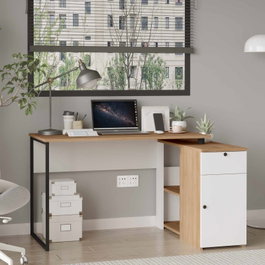 Hanah Home Nor1-Sw Escritorio de Estudio Natural y Blanco